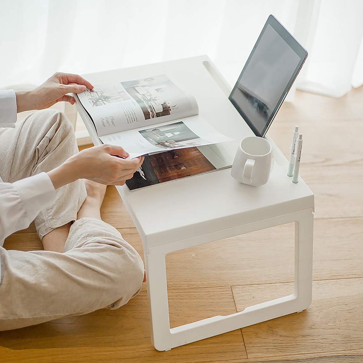 DAWNTREES Multifunction Laptop Bed Desk, 70×36cm,Used as Laptop Desk and Bed Table Tray for Breakfast.Suitable for People Who Work in Bed. Student Gifts.